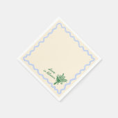Serviette En Papier Amour dans la Fête des mariées bleu fleurie (Coin)