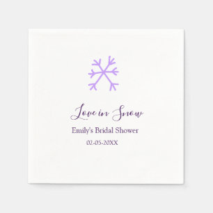 Serviette En Papier Amour dans la neige douche de mariée flocons de ne