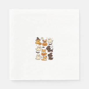 Serviette En Papier Amour de chiot Halloween � Art de chien Kawaii T-S