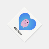Serviette En Papier Amour de Cochon Mignon (Coin)