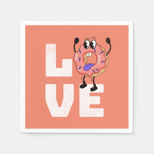 Serviette En Papier Amour de Donut (Devant)