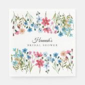 Serviette En Papier Amour de Fleur Sauvage Fête de Mariage (Devant)