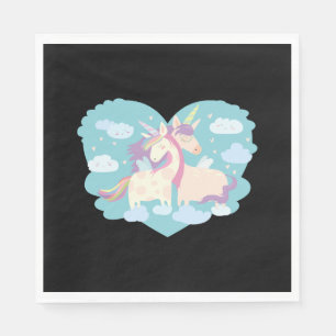 Serviette En Papier Amour de licorne      