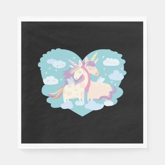 Serviette En Papier Amour de licorne (Devant)