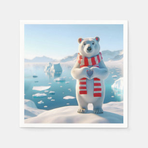 Serviette En Papier Amour de l'ours polaire