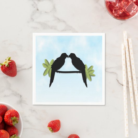 Serviette En Papier Amour de perroquet (En situation)