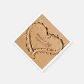 Serviette En Papier Amour de plage personnalisé Coeur Mariage (Coin)