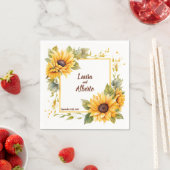 Serviette En Papier Amour de tournesol : Serviettes de mariage personn (En situation)