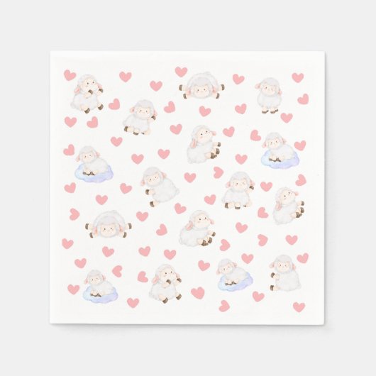 Serviette En Papier Amour des moutons (Devant)