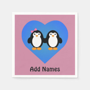 Serviette En Papier Amour des pingouins