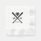 Serviette En Papier Amour du baseball (Devant)