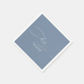 Serviette En Papier Amour - Elegant Dusty Blue Mariage (Coin)