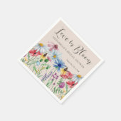 Serviette En Papier Amour en Fleur Fleur sauvage Fête des mariées de c (Coin)