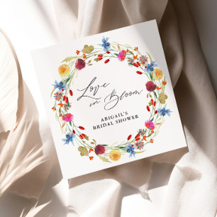 Serviette En Papier Amour en fleurs Fête de mariage personnalisée avec