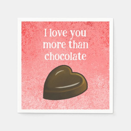 Serviette En Papier Amour et Chocolat (Devant)