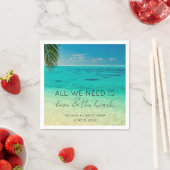 Serviette En Papier Amour et mariage sur la plage (En situation)