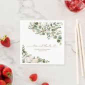 Serviette En Papier Amour Et Merci Mariage Citrouille De Verdure (En situation)
