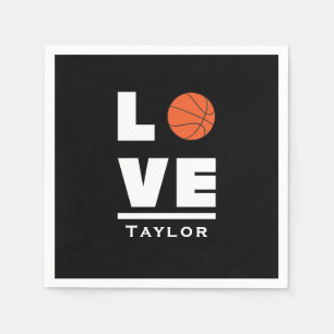 Serviette En Papier Amour Et Vie Basketball Sport Ventilateur Personna