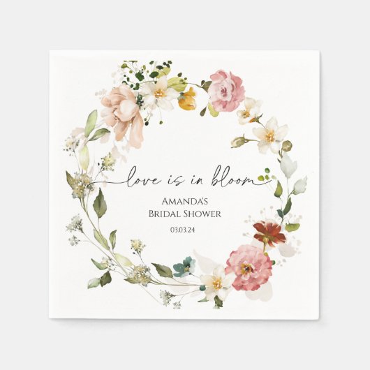 Serviette En Papier Amour fleur sauvage en fleur (Devant)