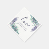 Serviette En Papier Amour. Fleurs violettes de lavande. Mariage floral (Coin)