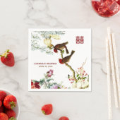Serviette En Papier Amour Flourissant Oiseaux & Fleurs Mariage chinois (En situation)