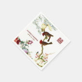Serviette En Papier Amour Flourissant Oiseaux & Fleurs Mariage chinois (Coin)