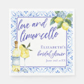 Serviette En Papier Amour Limoncello Mariage Italien Shower manuscrit (Devant)