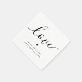 Serviette En Papier Amour. Mariage de script de typographie minimalist (Coin)