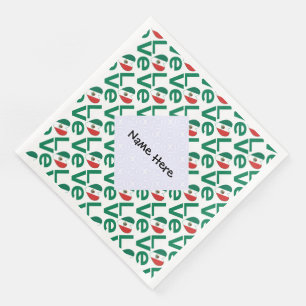 Serviette En Papier Amour mexicain en vert carrelé
