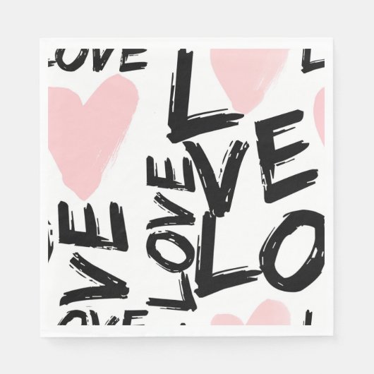 Serviette En Papier Amour moderne (Devant)