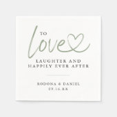 Serviette En Papier Amour Moderne Rire Heureusement Jamais Après Maria (Devant)