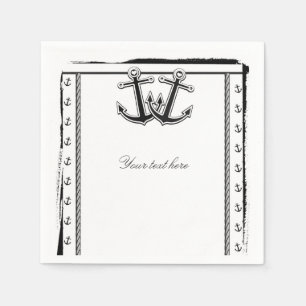 Serviette En Papier Amour Nautique Ancres Mariage de Plage Enterrement