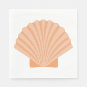 Serviette En Papier Amour Nautique Coquillage Corail Orange Fête de Ma