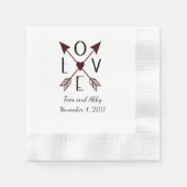 Serviette En Papier Amour personnalisé avec flèches Mariage serviettes (Devant)