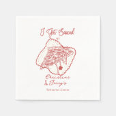 Serviette En Papier Amour & Pizza | Dîner de répétition décontracté (Devant)