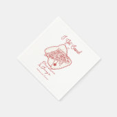 Serviette En Papier Amour & Pizza | Dîner de répétition décontracté (Coin)