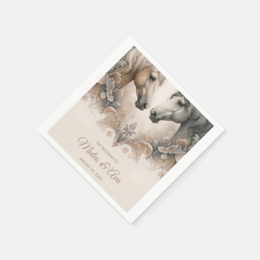 Serviette En Papier Amour Pour Chevaux Mariage Spécial (Coin)