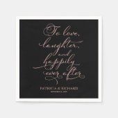 Serviette En Papier Amour, rire et bonheur toujours après Mariage (Devant)