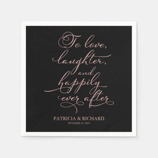 Serviette En Papier Amour, rire et bonheur toujours après Mariage (Devant)