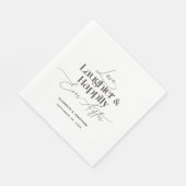 Serviette En Papier Amour rire et bonheur toujours après Mariage (Coin)
