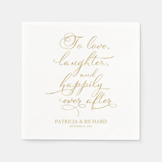 Serviette En Papier Amour, rire et bonheur toujours après Mariage (Devant)