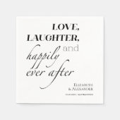 Serviette En Papier Amour, rire et bonheur toujours après Mariage (Devant)