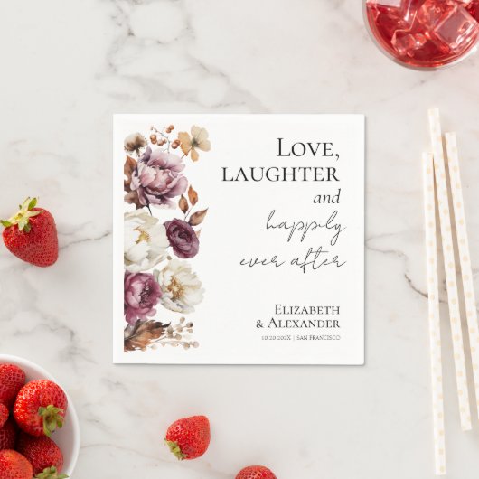 Serviette En Papier Amour, rire et bonheur toujours après Mariage (En situation)