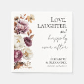 Serviette En Papier Amour, rire et bonheur toujours après Mariage (Devant)