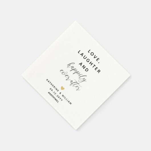 Serviette En Papier Amour Rire Heureusement Jamais Après Le Mariage Du (Coin)