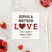 Serviette En Papier Amour Rire Heureusement Jamais Après Mariage Rouge (En situation)