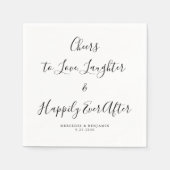 Serviette En Papier Amour Rire Heureusement Jamais Après Un Mariage Él (Devant)