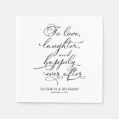 Serviette En Papier Amour, rires, et pour toujours Mariage (Devant)