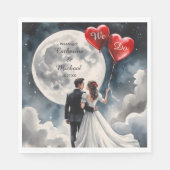 Serviette En Papier Amour romantique sur Cloud Neuf Mariage Fairytale (Devant)