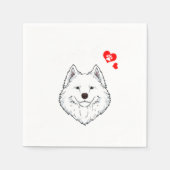 Serviette En Papier Amour Samoyed Propriétaire Chien Samoyed Paw Heart (Devant)
